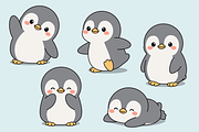 Baby Penguin Cartoon Set, an Animal Illustration by Artpon Illustration (Thumbnail 1 of 3)