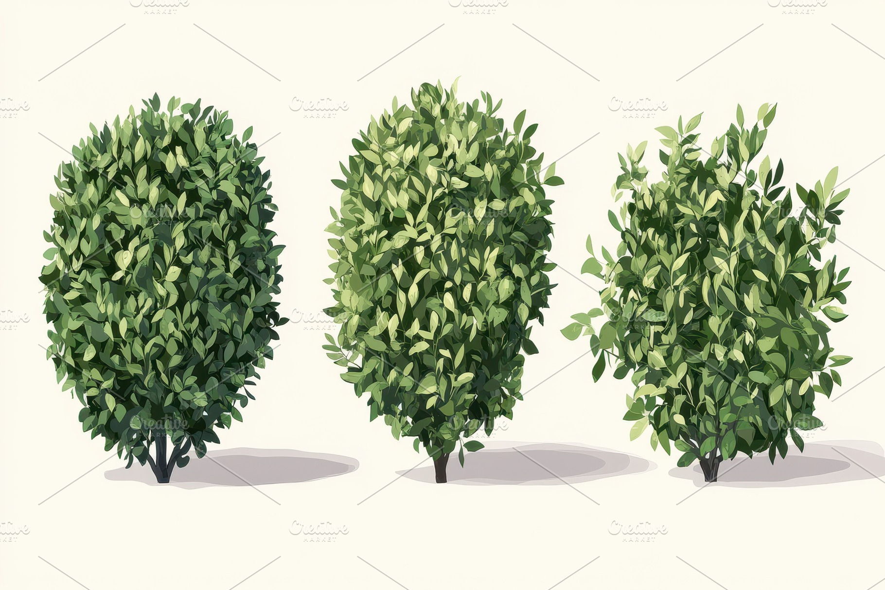 Bush set features three distinct, a Photo by Pavel_design