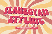 FlamboyanStyling - Groovy Retro Font, a Script Font by AQR Studio (Thumbnail 1 of 9)