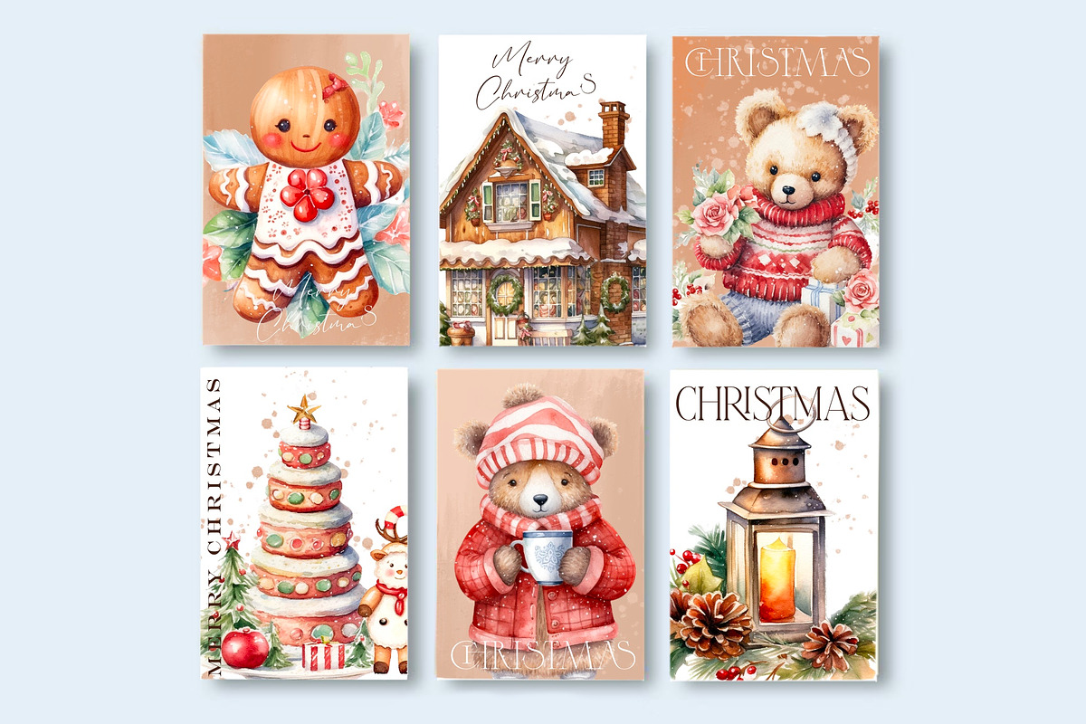 Christmas fair watercolor clipart, a Decorative Illustration by Hello My Print (Photo 2 of 10)