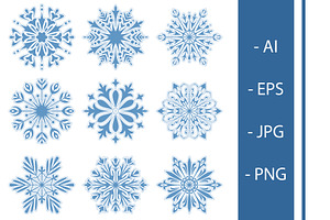 Snowflakes icon collection, an Outline Icon by RODINA