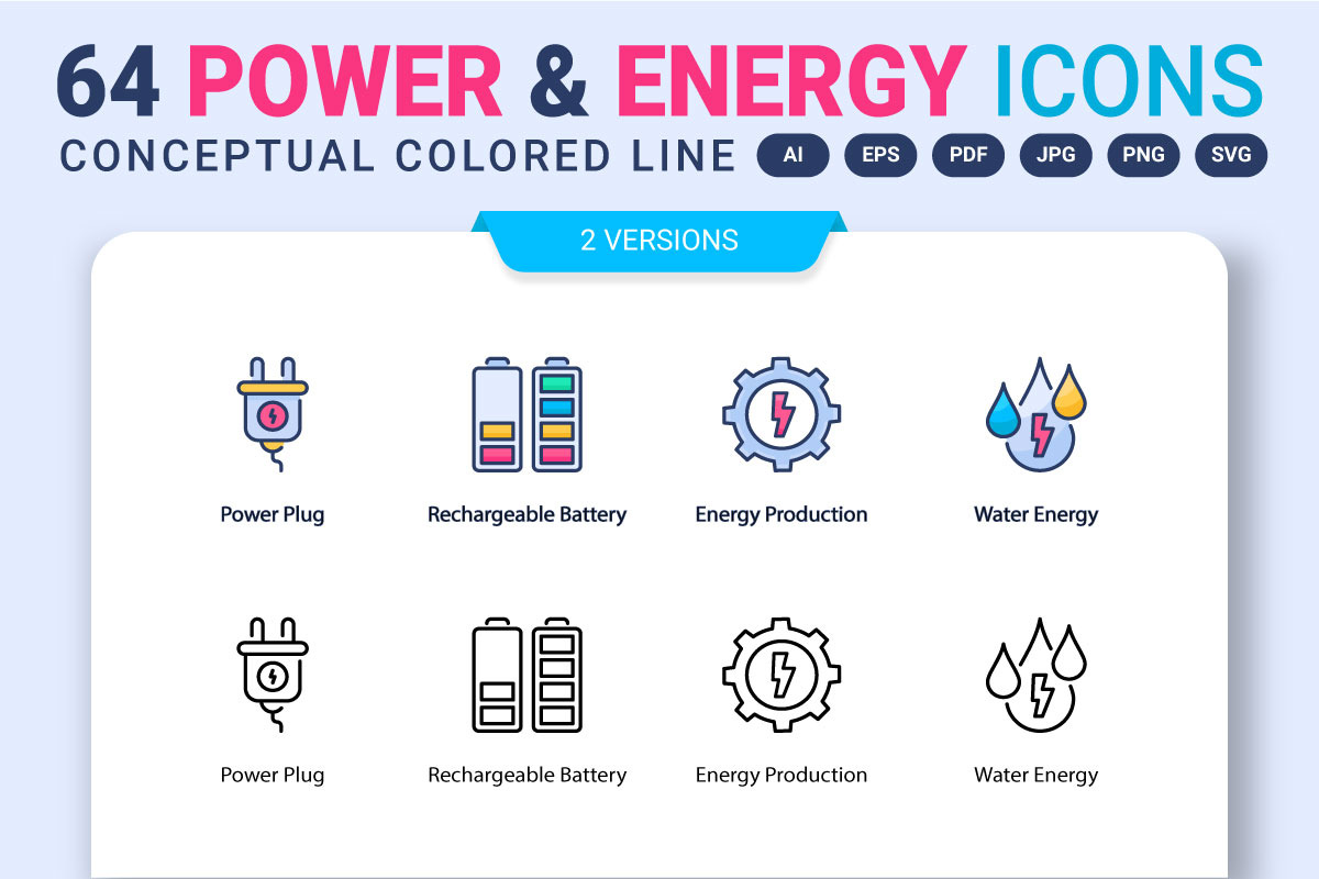 64 Power And Energy icons, an Outline Icon by vectorstank (Photo 1 of 10)