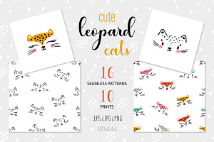 Cute Leopard Cats Prints & Patterns