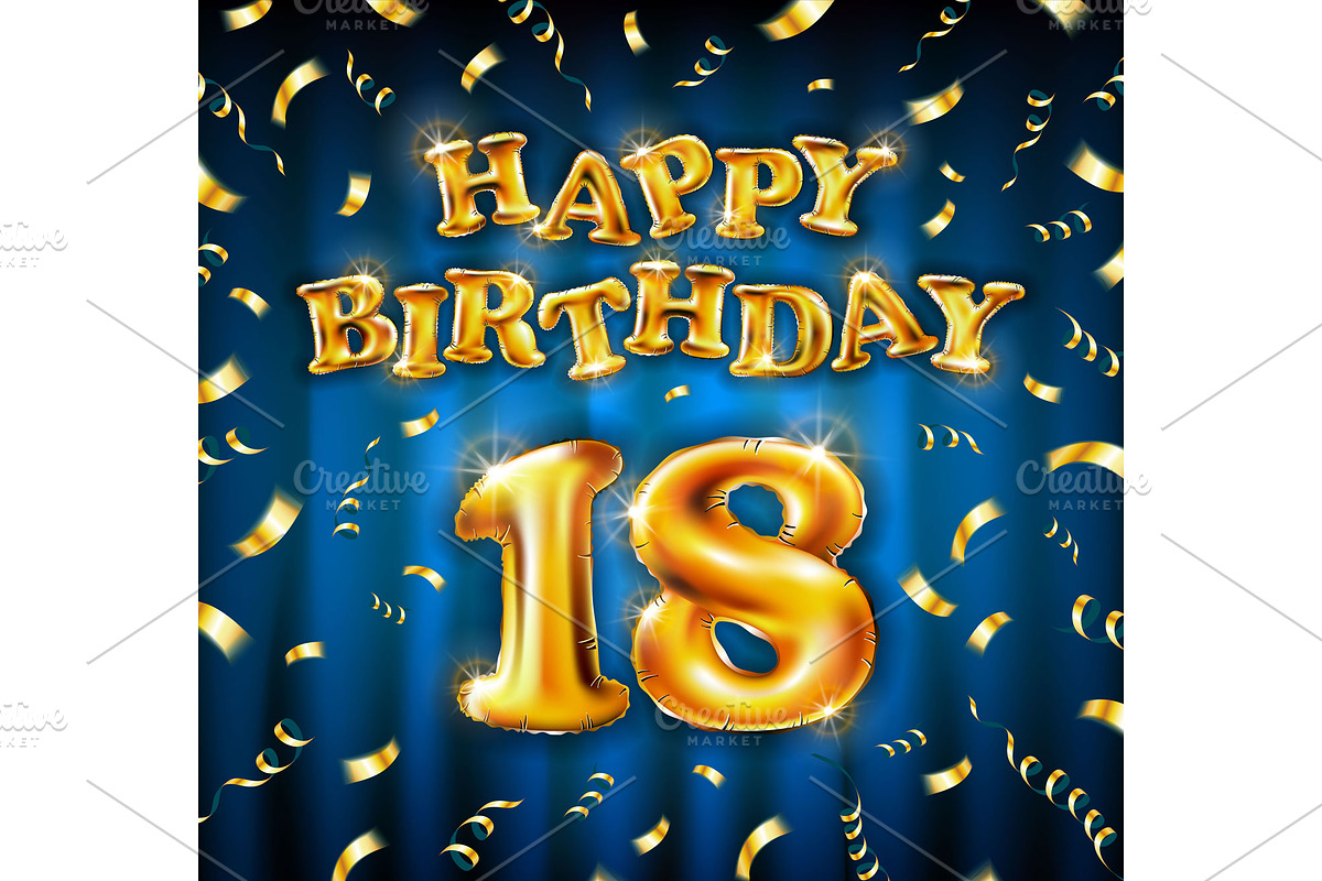Happy Birthday 18 gold eighteen art, an Object Graphic by Rommeo79 (Photo 3 of 5)