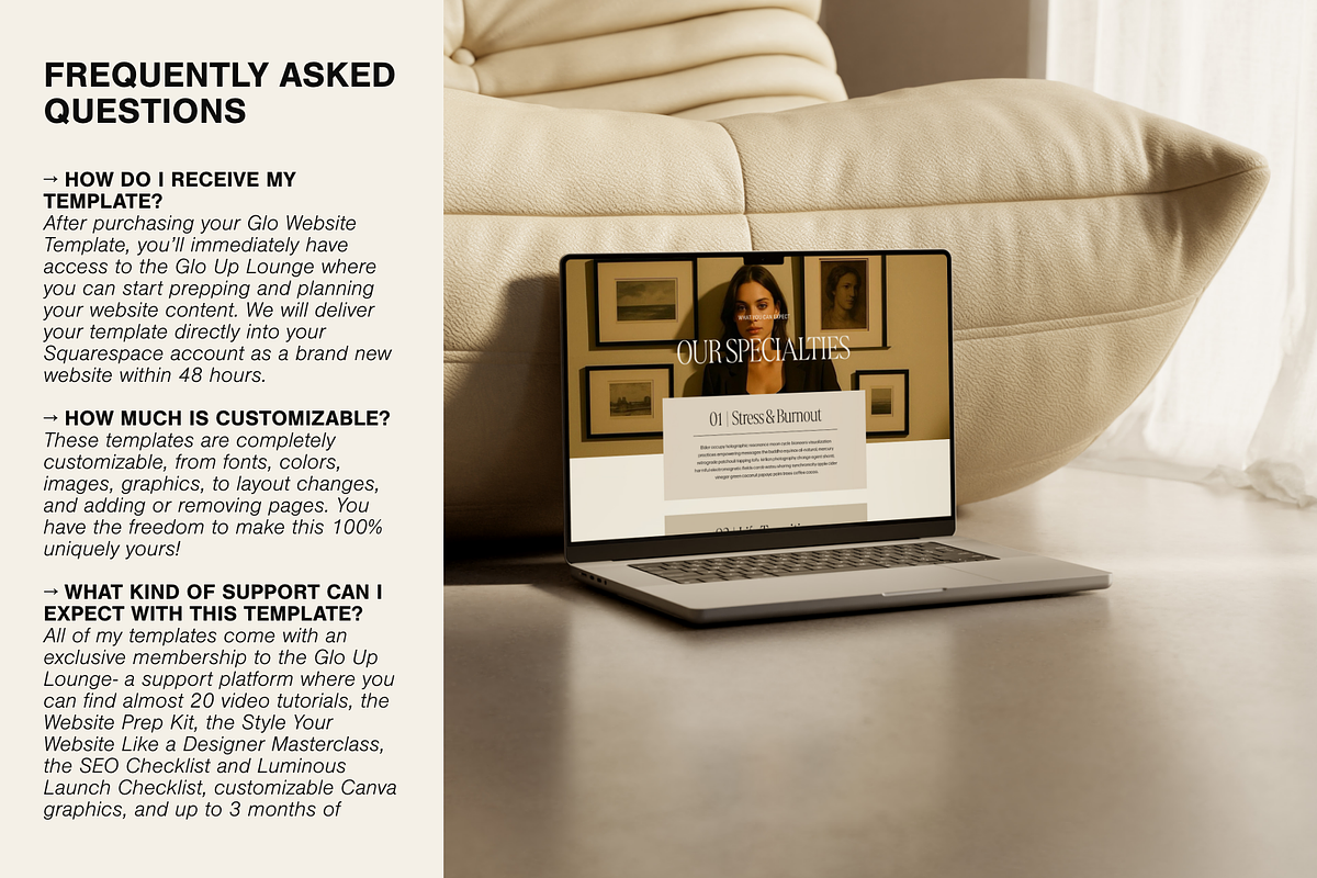 Therapy Squarespace Website Template, a Squarespace Template by Glo Design Studio (Photo 9 of 9)