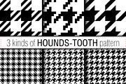 3 samples of Hounds-tooth pattern, a Pattern Graphic by tkdesign (Thumbnail 1 of 4)