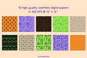 Halloween Line Art Graphics Set, a Pattern Graphic by Drafts n Doodles (Thumbnail 4 of 12)