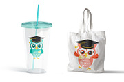 Graduation Owls Clipart and SVG Set, an Illustration by Huckleberry Hearts (Thumbnail 3 of 3)