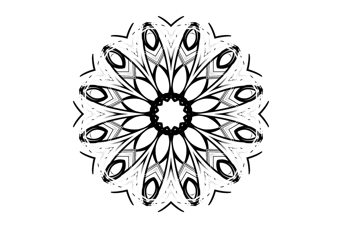Black and White Mandala Patterns Set, a Decorative Illustration by NJ Himel (Photo 69 of 101)