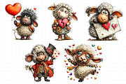 Funny Valentine Sheep Clipart, an Illustration by Daily.Designs (Thumbnail 5 of 7)
