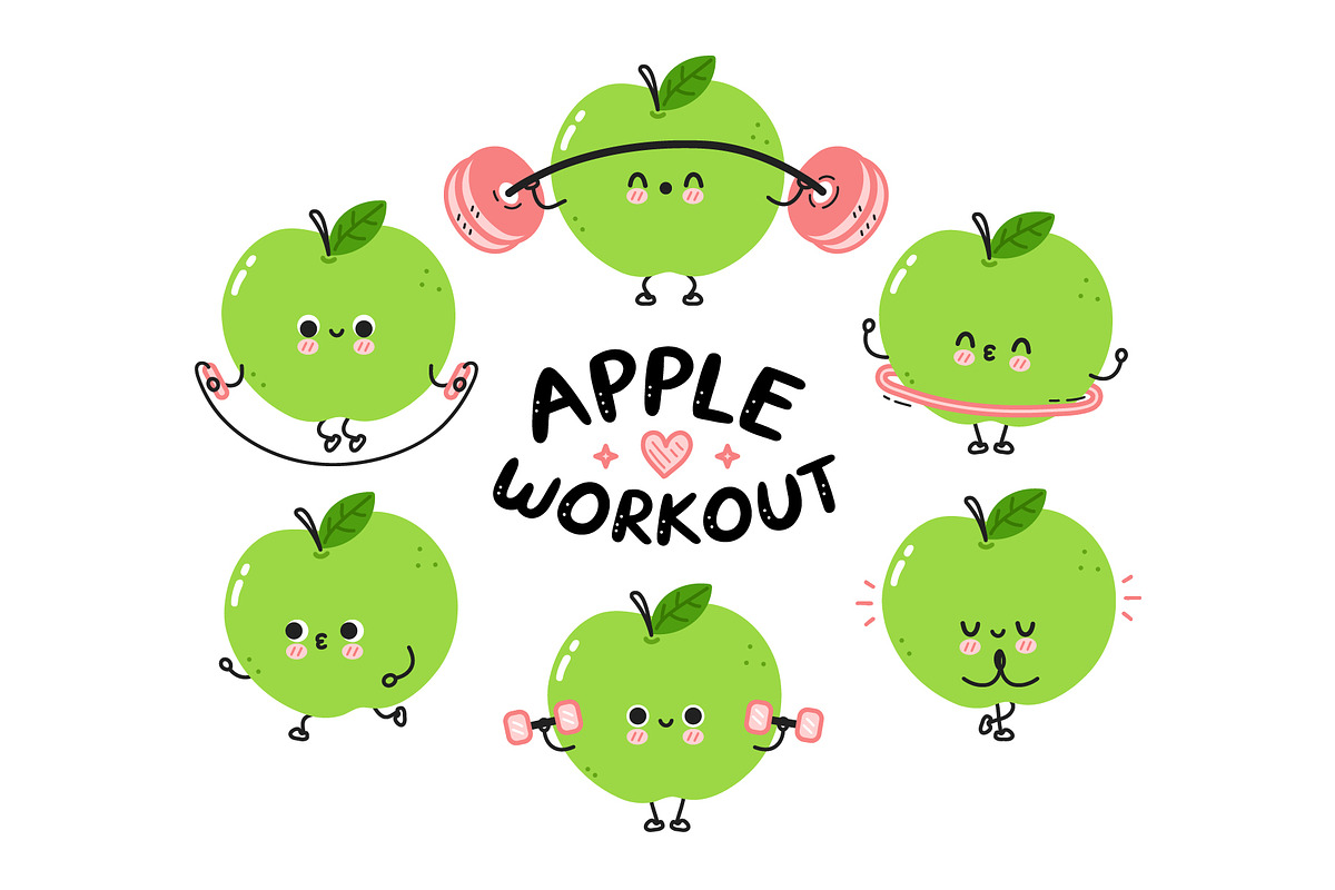 Fruits Workout Characters Bundle, a Food Illustration by Slavko Kahovsky (Photo 5 of 10)