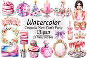 Coquette New Year's Party PNG Clipar, an Illustration by Design Market (Thumbnail 1 of 3)