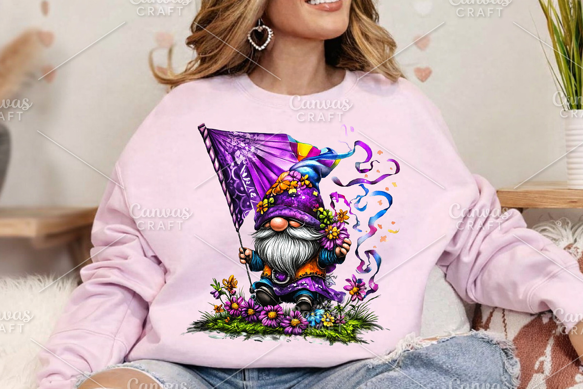 Whimsical Spring Gnome Clipart PNG, an Illustration by Canvas Craft (Photo 7 of 7)