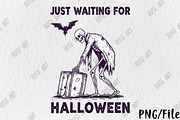 Just Waiting for Halloween SVG PNG, a Seasonal Illustration by Rose Art (Thumbnail 1 of 5)