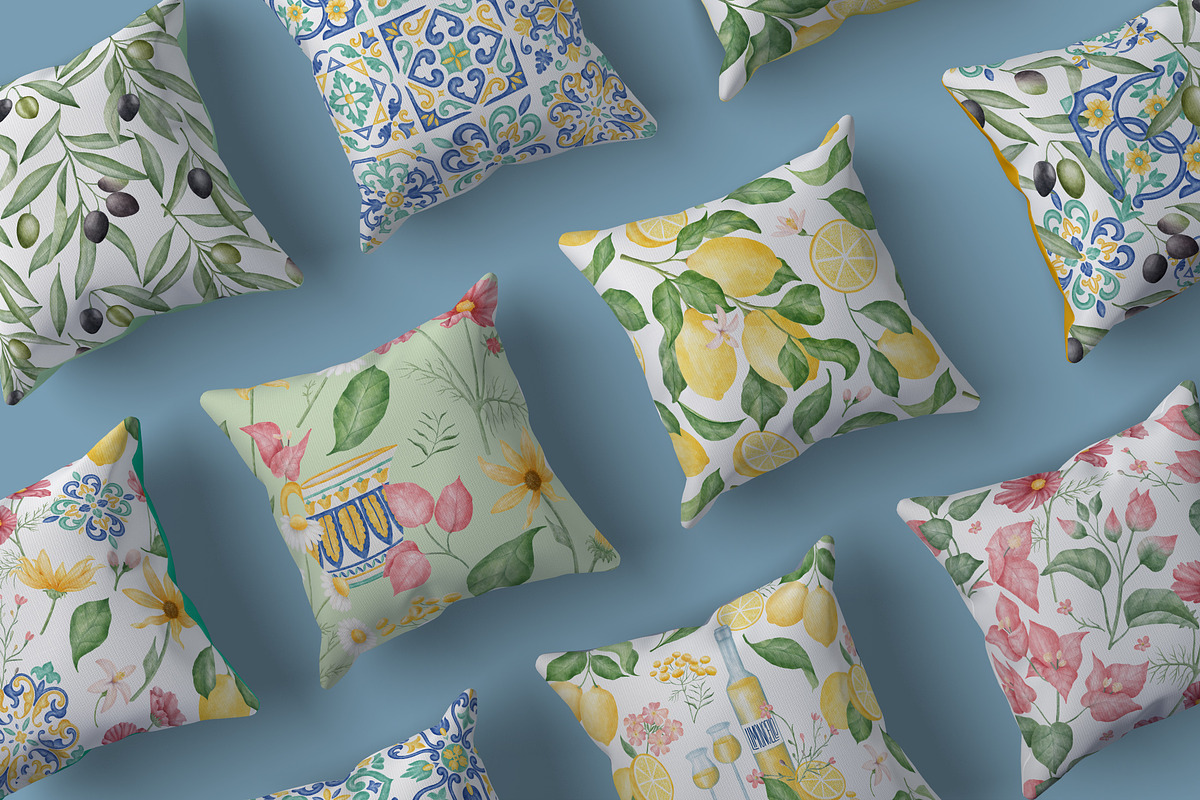 Italian Seamless Patterns Collection, a Pattern Graphic by Corina Moscu (Photo 7 of 9)