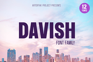 Davish Font Family, a Sans Serif Font by Arterfak Project