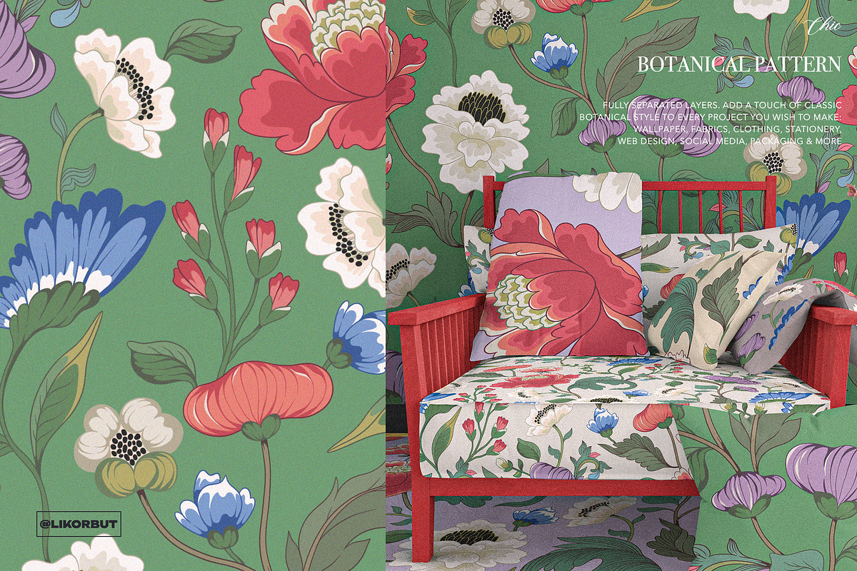 Chinoiserie Floral Pattern & Prints, a Pattern Graphic by likorbut (Photo 8 of 13)