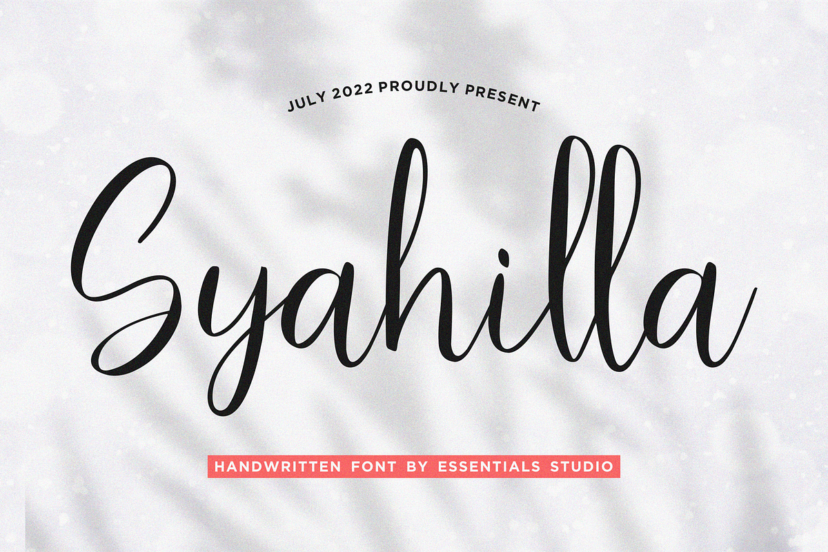 Syahilla, a Script Font by Essentials Studio (Photo 1 of 8)