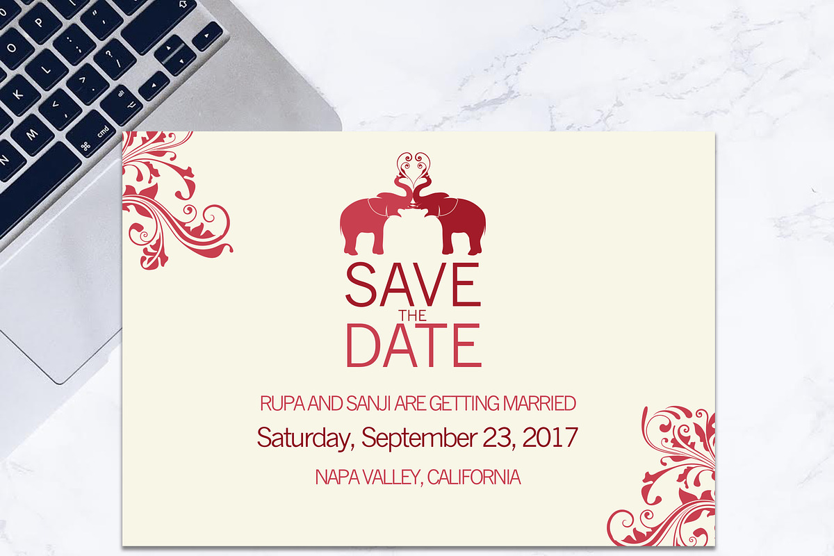 SAVE THE DATE - INDIAN WEDDING, an Invitation Template by Graphic Template Co (Photo 3 of 3)