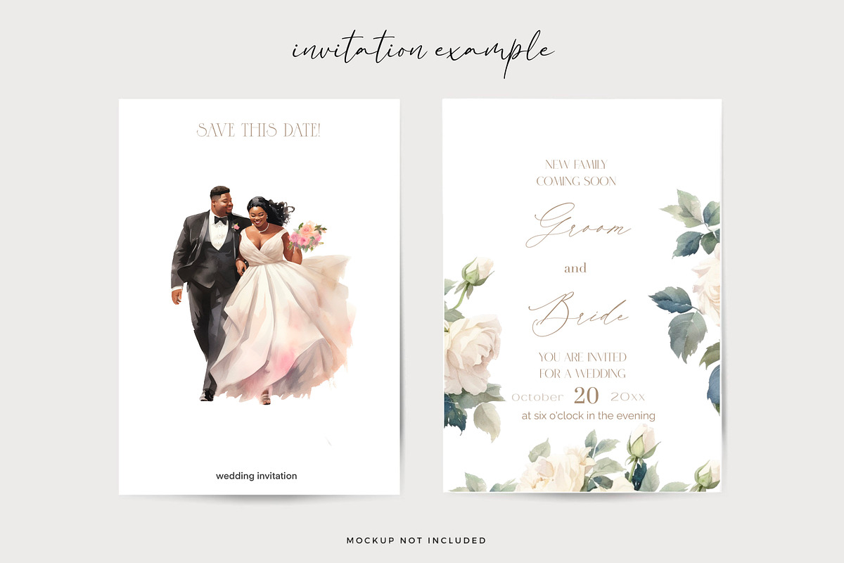 Luxury wedding Watercolor clipart, a Person Illustration by Hello My Print (Photo 5 of 9)