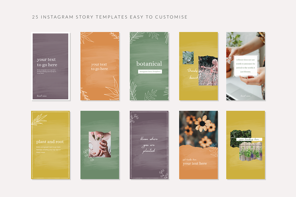 Botanical Instagram Templates, a Social Media Template by CreativeWilderness (Photo 5 of 9)