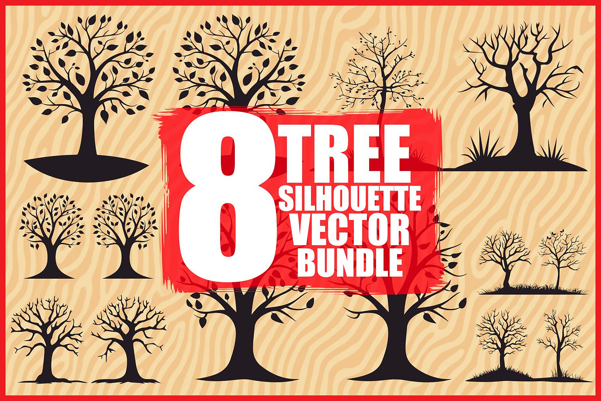 Elegant Tree Silhouette Bundle, an Illustration by Designs_River (Photo 1 of 9)