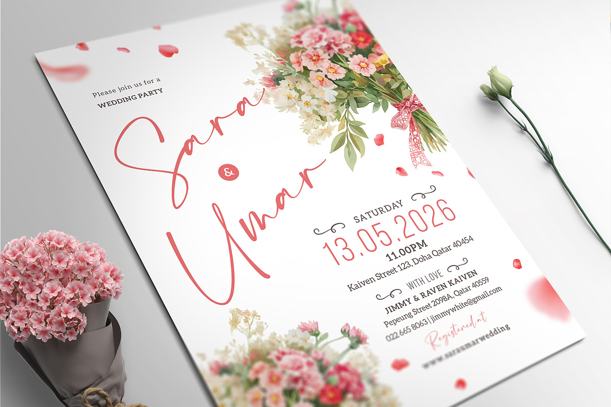 Flowers Invitation, an Invitation Template by Aarley Kaiven (Photo 2 of 4)