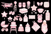 Coquette Baby Girl Nursery Clipart, an Illustration by Stellalunarts (Thumbnail 3 of 3)