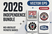 4th July 2026 Event Badge EPS Bundle, an Object Graphic by NH graphic (Thumbnail 1 of 10)