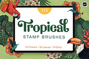 Tropical Stamp Brushes for Procreate, a Brush Add-On by Riveros Illustration (Thumbnail 1 of 14)