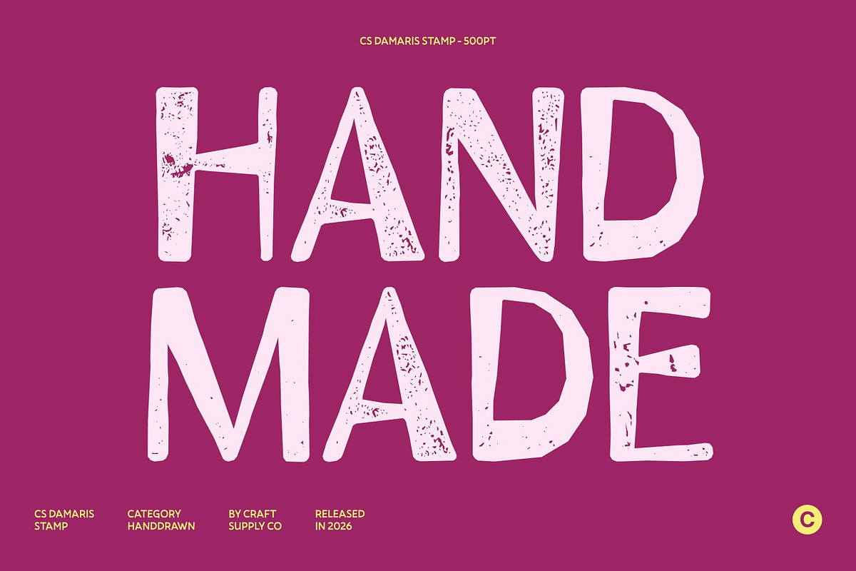 CS Damaris Stamp, a Sans Serif Font by Craft Supply Co. (Photo 2 of 8)
