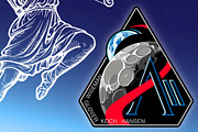 Artemis II moon mission patch, an Education Illustration by frizio (Thumbnail 2 of 4)