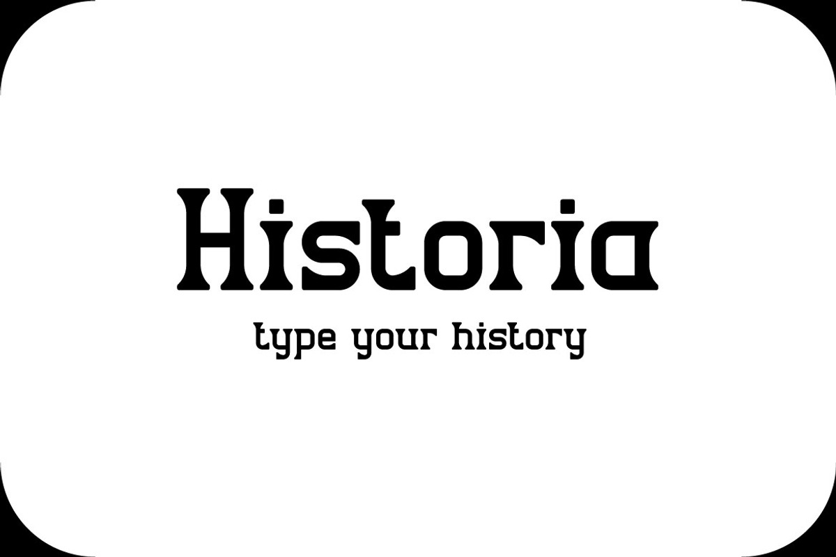 Historia - Display Font, a Sans Serif Font by Mightyfire (Photo 1 of 3)