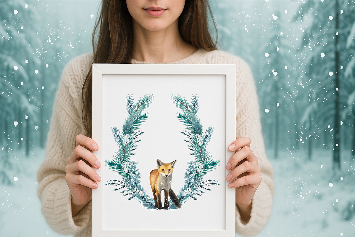 Winter Animal Watercolor Clipart Set, an Animal Illustration by DiashaArt (Photo 8 of 22)