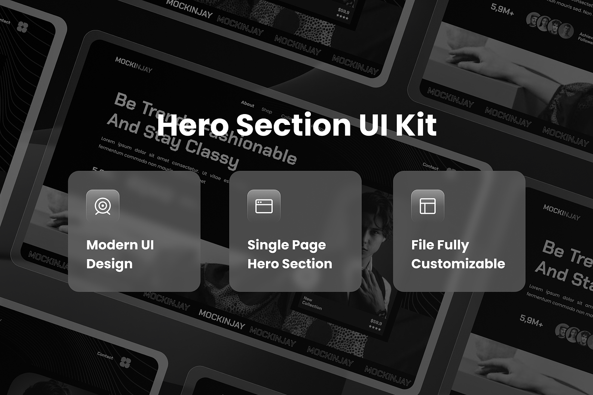 Fashion Elegant Hero Header, an UI Kit Template by SquidPixey (Photo 3 of 3)