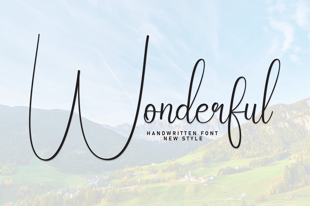 Wonderful | Script Font, a Handwritten Font by Scratchones (Photo 1 of 8)