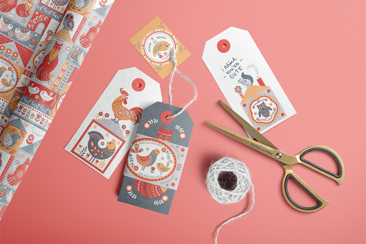 SCANDINAVIAN MOTIFS. Vector Set, an Animal Illustration by Irina Skaska (Photo 5 of 13)