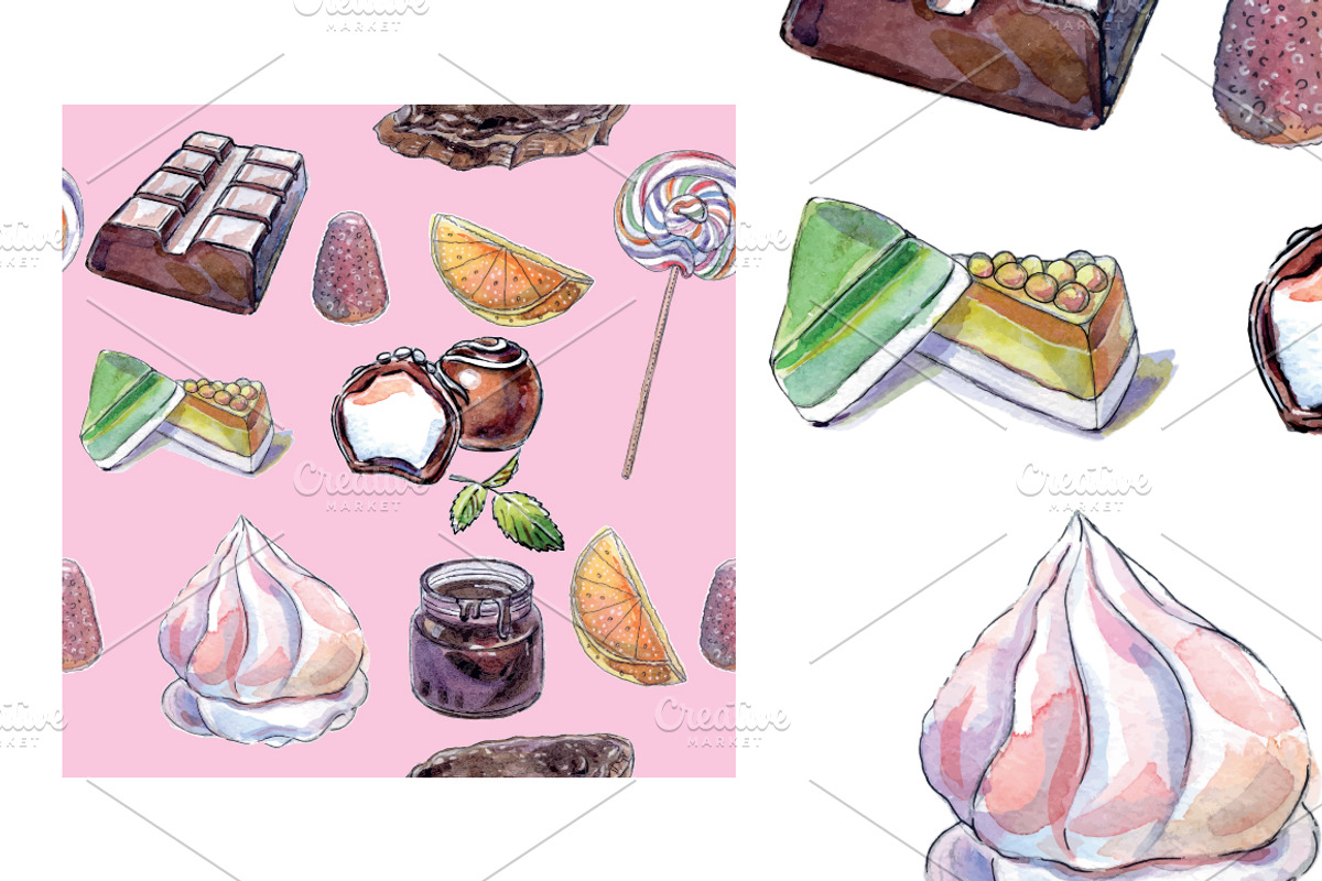 Watercolor sweets, a Food Illustration by miminoshka (Photo 10 of 10)