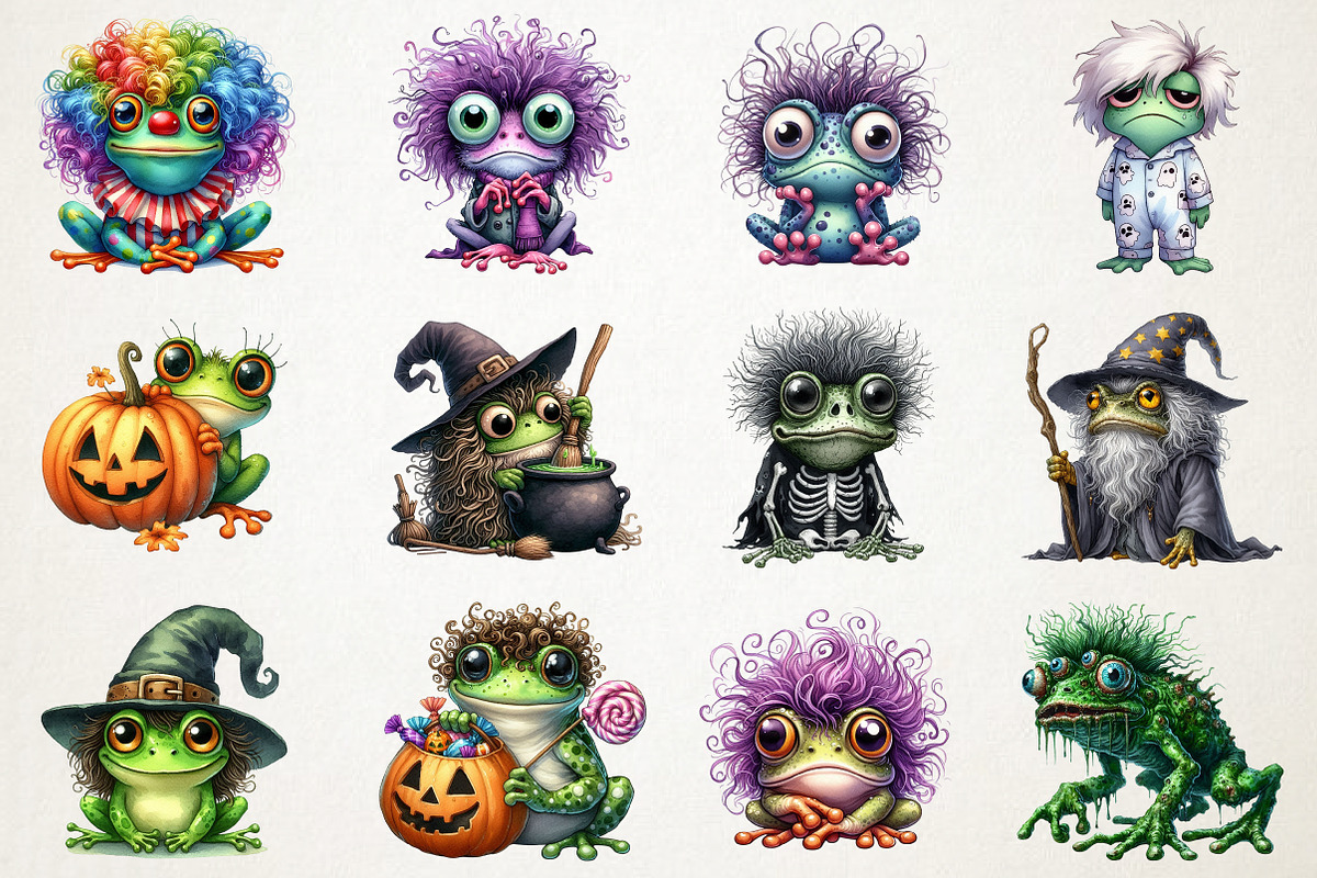 Halloween Funny Frog Clipart, an Illustration by RobertsArt (Photo 6 of 7)