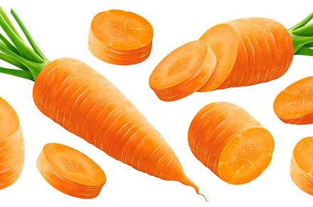 Carrot collection isolated on white, a Food & Drink Photo by Max Lashcheuski