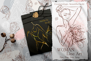 Woman Line Art Digital Clipart PNG