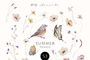 Summer Flowers Watercolor Set, a Decorative Illustration by Watercolor_Ma (Thumbnail 4 of 7)