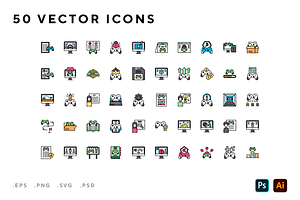 Game development icons, an Outline Icon by Wencory