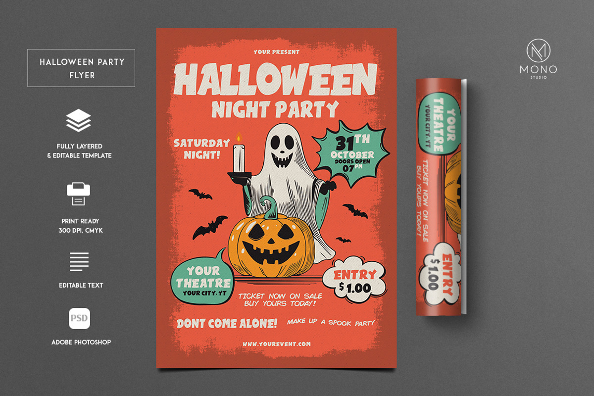 Halloween Party Flyer, a Flyer Template by monogrph (Photo 1 of 4)