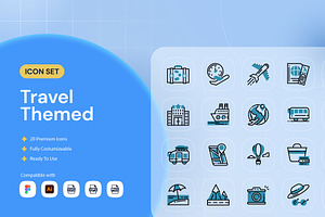 Travel Themed Icon, a Duotone Icon by Nathaya Studio