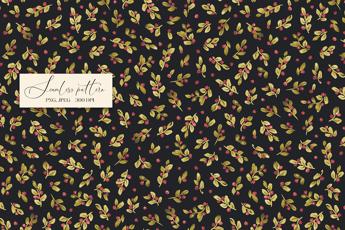 Christmas mistletoe pattern, a Pattern Graphic by SirenaArt (Photo 6 of 12)