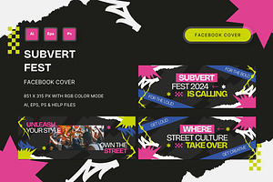 Subvert Fest - Facebook Cover, a Social Media Template by StreaksideStd
