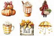 Watercolor Gingham Autumn Clipart, an Illustration by OK Design (Thumbnail 4 of 5)