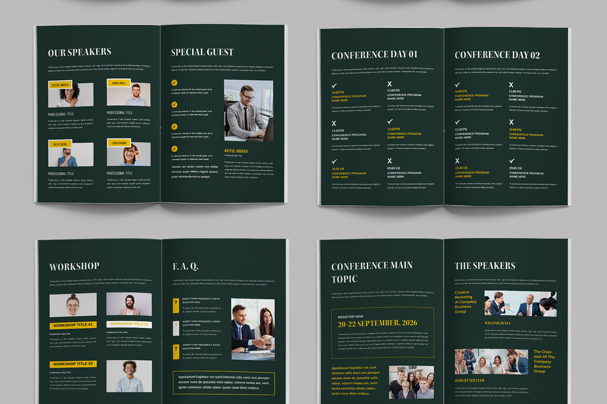 Conference Agenda Schedule Guide, a Brochure Template by ContestDesign (Photo 3 of 3)