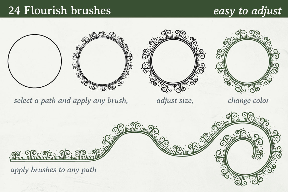 24 flourish brushes preview 2